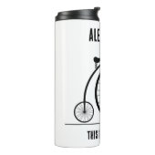 Grappige Retro fiets gepersonaliseerd voor fietser Thermosbeker (Gedraaid links)