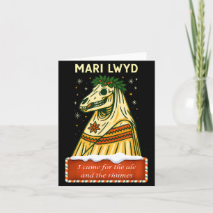 Grappige Retro Folklore Skelet Paard Mari Lwyd Yul Kaart