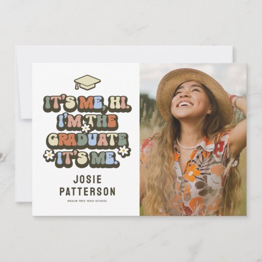 Grappige Retro Foto Afstudeerfoto Aankondiging (Voorkant)