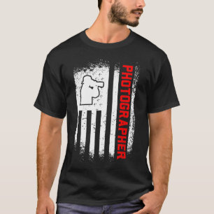 Grappige Retro Fotografie Liefhebber American Fla T-shirt