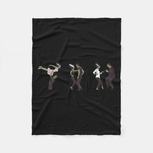 Grappige retro Frankenstein monster en bruid danse Fleece Deken (Voorkant)