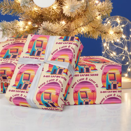 Grappige Retro Gamer 80s Arcade 8-bit Gaming Humor Cadeaupapier (Feestdagen)