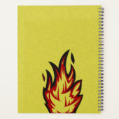 Grappige Retro Gele Cartoon Potlood Mascotte Planner (Achterkant)