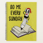 Grappige Retro Gele Cartoon Potlood Mascotte Planner (Voorkant)