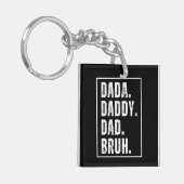 Grappige retro gestresste papa verjaardag Vaderdag Sleutelhanger (Voorkant Links)
