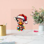 Grappige Retro Giraffe Lover Kerstboom Lig Acryl Bord (Huwelijk)