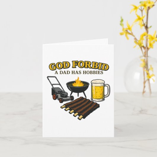 Grappige retro God verhoede dat een vader Hobbies Kaart (Gele Bloem)