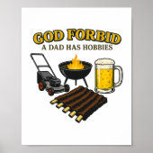 Grappige retro God verhoede dat een vader Hobbies Poster (Voorkant)