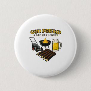 Grappige retro God verhoede dat een vader Hobbies Ronde Button 5,7 Cm