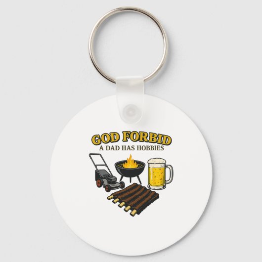 Grappige retro God verhoede dat een vader Hobbies  Sleutelhanger (Voorkant)