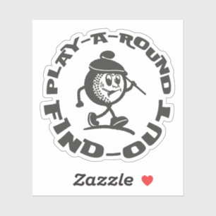 Grappige Retro Golf Vader Speel Een Ronde Ontdek H Sticker