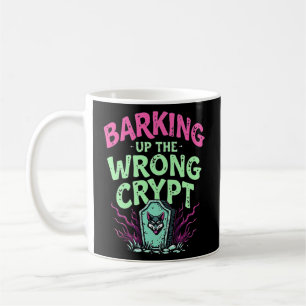 Grappige Retro Gothic Barking Up De Verkeerde Cryp Koffiemok