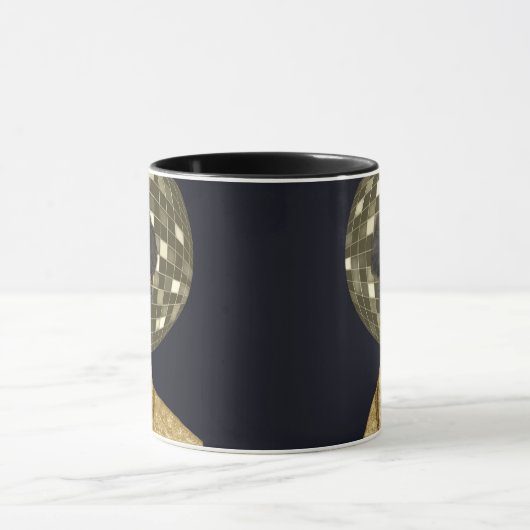 Grappige Retro Gouden Disco Bal Emu Bird Mok (Midden)