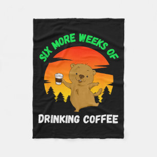 Grappige Retro Groundhog Day 2022 Meme, Koffie Dri Fleece Deken