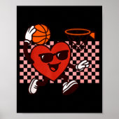 Grappige Retro Hart Grafische Basketbal Speler Kin Poster (Voorkant)