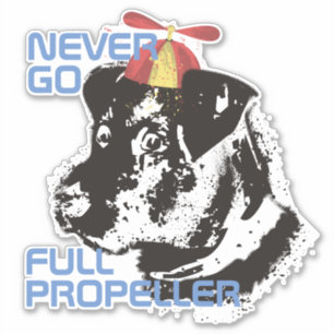 Grappige retro hond propeller pet gepersonaliseerd sticker