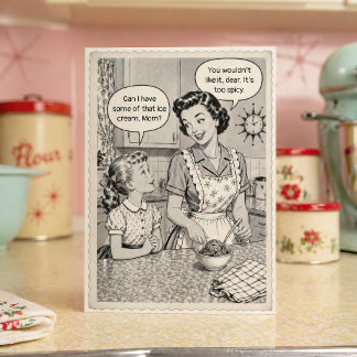 Grappige Retro Ijsdag Moederdagkaart Vintage Kaart