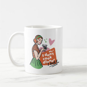 Grappige Retro Ik Kook Niet 's Avonds Ik Drink Het Koffiemok