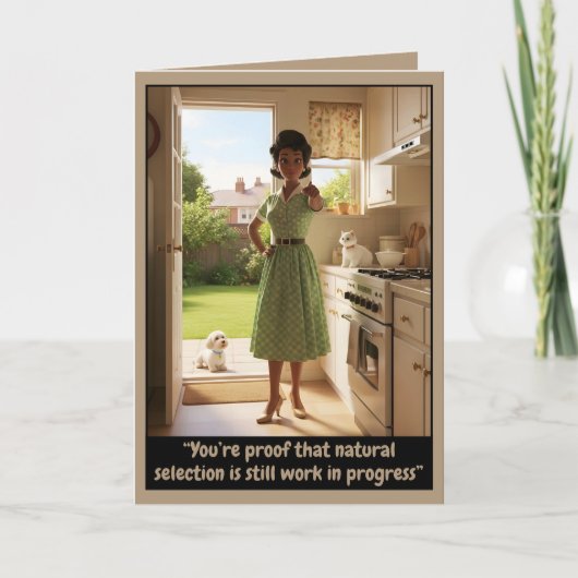 Grappige retro  kaart (Voorkant)