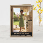 Grappige retro  kaart (Gele Bloem)