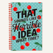 Grappige retro kersen afschuwelijk idee citaat notitieboek (Voorkant)