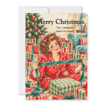 Grappige Retro Kerstcadeauverpakking in Pyjama
