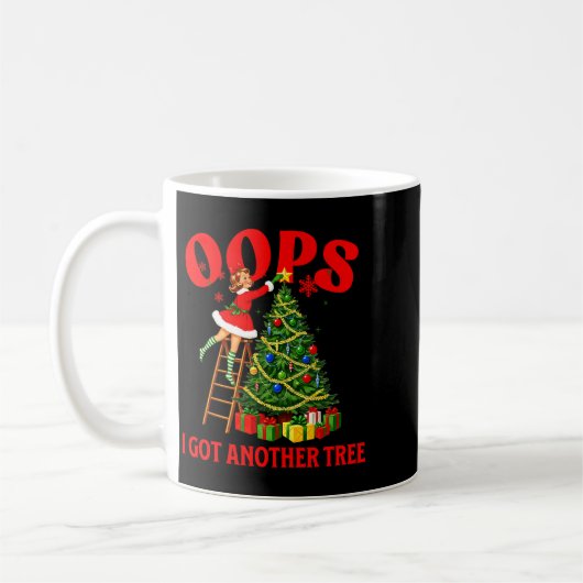 Grappige Retro Kerstmis Oeps Ik Heb Nog Een Boom P Koffiemok (Links)