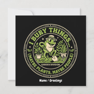 Grappige Retro Kikker Badge Ik Begraaf Dingen Tuin Kaart