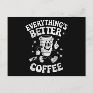 Grappige Retro Koffie Mannen of Vrouwen Koffie Feestdagenkaart