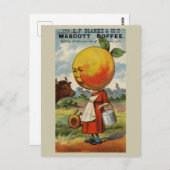 Grappige retro koffiereclame briefkaart (Voorkant / Achterkant)