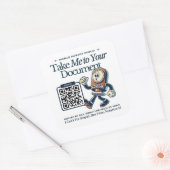 Grappige retro mobiele notaris openbare marketing vierkante sticker (Envelop)