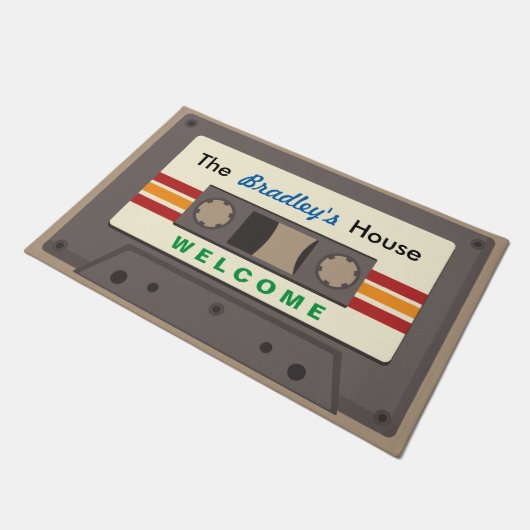 Grappige Retro Muziek Cassette Mixtape Custom Home Deurmat (Schuin)