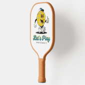 Grappige Retro Pickleball Cartoon Mascotte geperso Pickleball Paddle (Links)