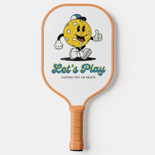 Grappige Retro Pickleball Cartoon Mascotte geperso Pickleball Paddle (Achterkant)