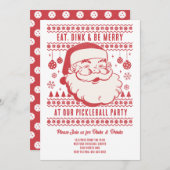 Grappige Retro Pickleball Kerstfeest uitnodiging (Voorkant / Achterkant)