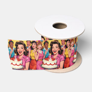 Grappige Retro Pop Art Verjaardagsfeest Verrassing Lint