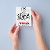 Grappige retro save the date uitnodiging flyer (Hand)