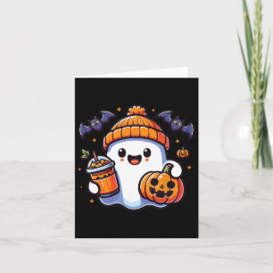 Grappige Retro Schattigee Halloween Ghost Pumpkin  Kaart