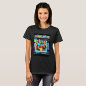 Grappige retro simulatietheorie Welkom bij de simu T-shirt (Voorkant volledig)