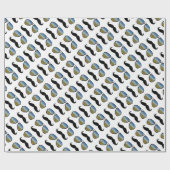 Grappige retro snor zonnebril cadeaupapier (Vlak)