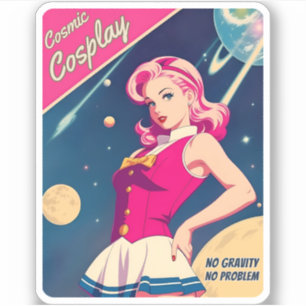 Grappige retro stijl Japan Kawaii Cosplay Humor Sticker