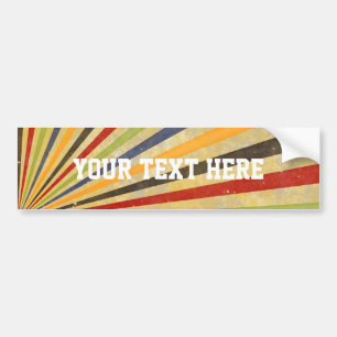 Grappige Retro Stralen Grunge + uw idee Bumpersticker