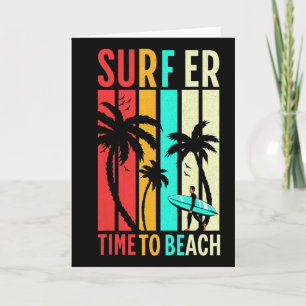 Grappige Retro Strand Surfen Surfplank Vintage Sur Kaart