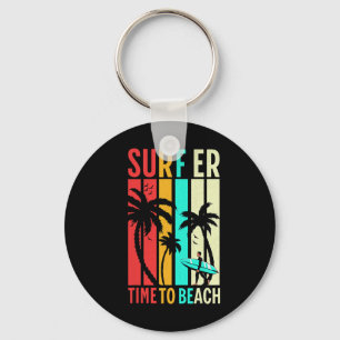 Grappige Retro Strand Surfen Surfplank Vintage Sur Sleutelhanger