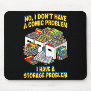 Grappige retro superheld nerd geek lezer stripboek muismat