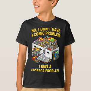 Grappige retro superheld nerd geek lezer stripboek t-shirt