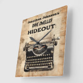 Grappige Retro Typewriter wandklok Vierkante Klok (Hoek)