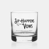 Grappige Retro Typografie Aangepaste Verlovingsfee Whisky Glas (Voorkant)