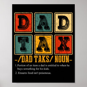 Grappige Retro Vader Belasting Definitie Daddy Pap Poster