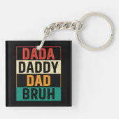 Grappige retro Vaderdag Dada Daddy Dad Bruh Sleutelhanger (Achterkant)